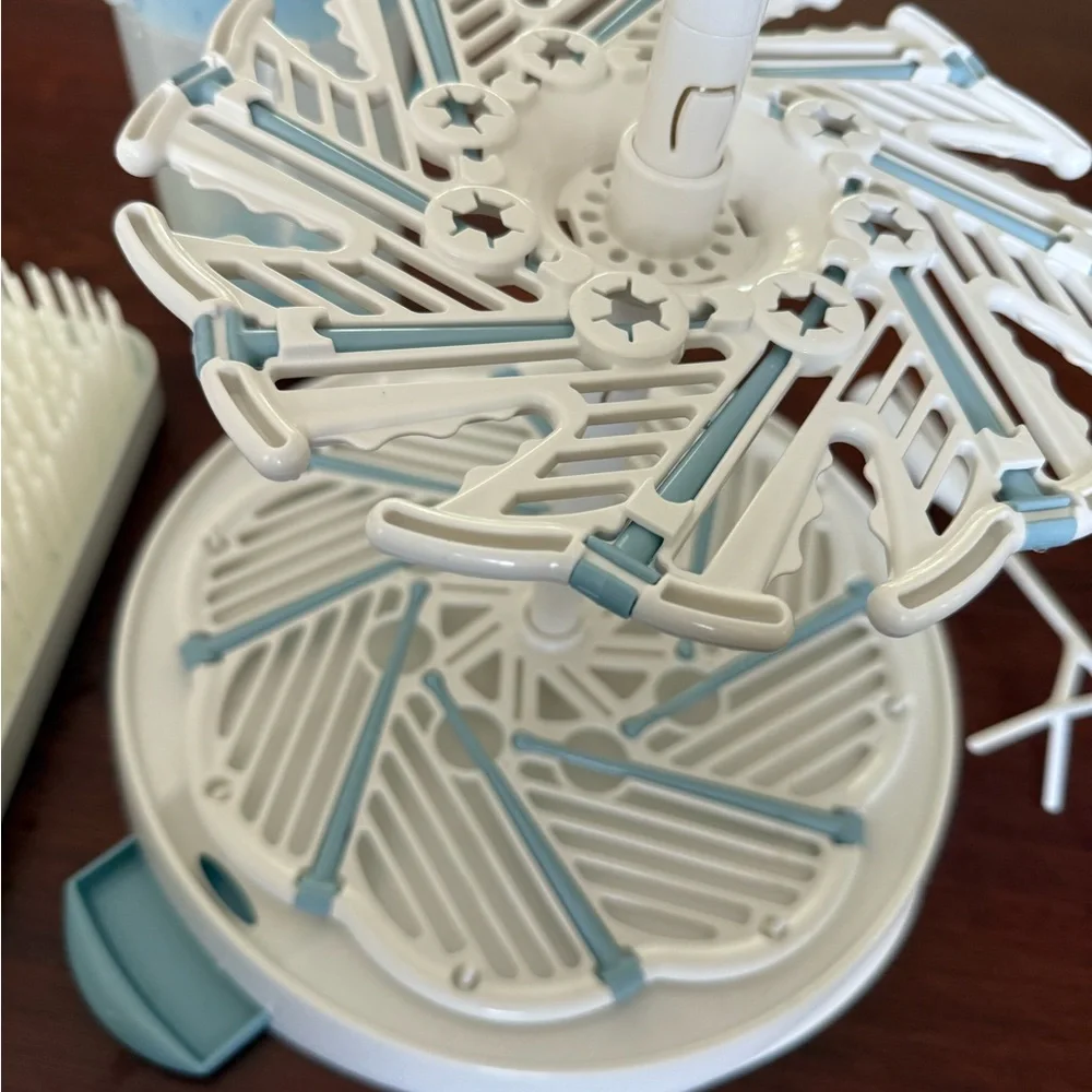 New White and Blue Baby Bottle Drying Rack bundle